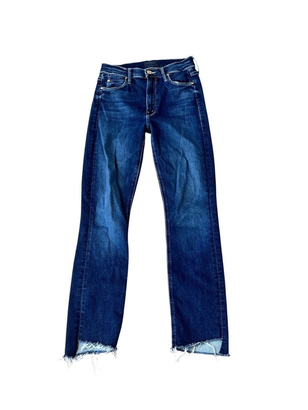 Mother The Mid Rise Dazzler Ankle Step Fray in Off Limits Jeans Size 26